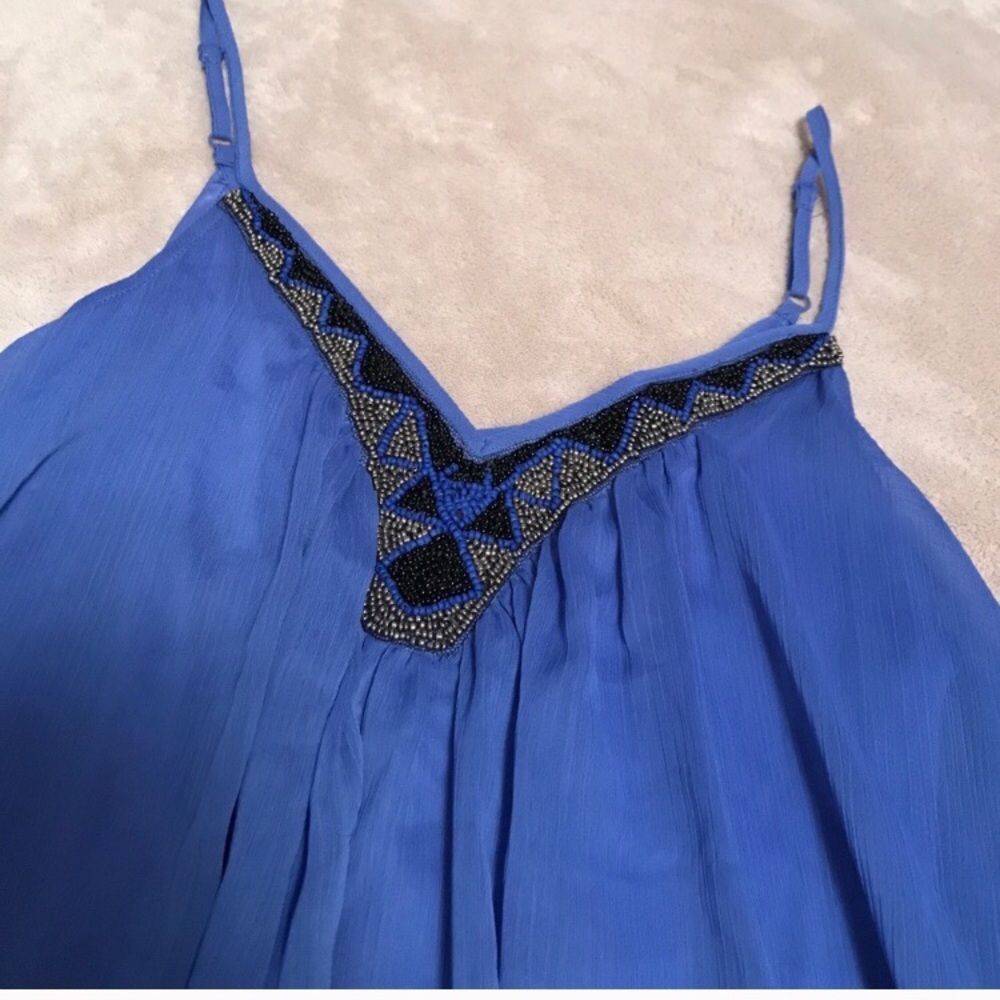 Express beaded blue shift dress